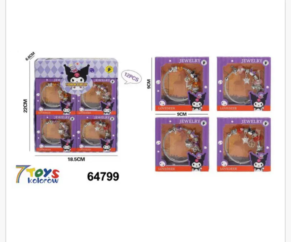 Zestaw koralików bransoletek z zawieszkami 12 szt LOVEDEER 18 cm