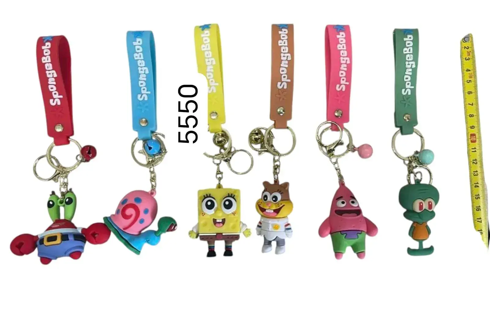 Brelok do Kluczy SpongeBob 3D z Paskiem, Mix Postaci, Kod 555