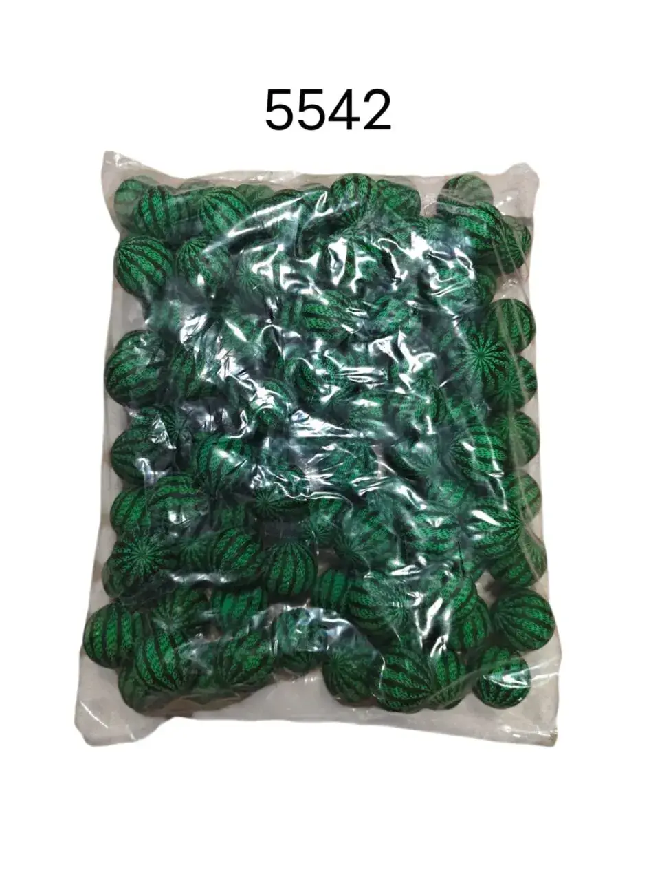 Piłeczki Kałczukowe Wzór Arbuz Zielone - 100 szt.