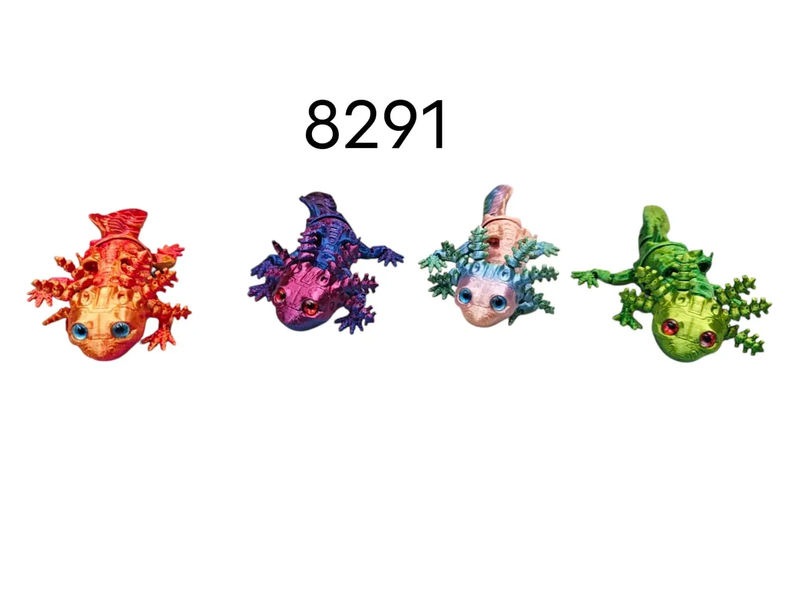 Brelok do Kluczy 3D Ruchomy Aksolotl Mix Kolorów 12szt