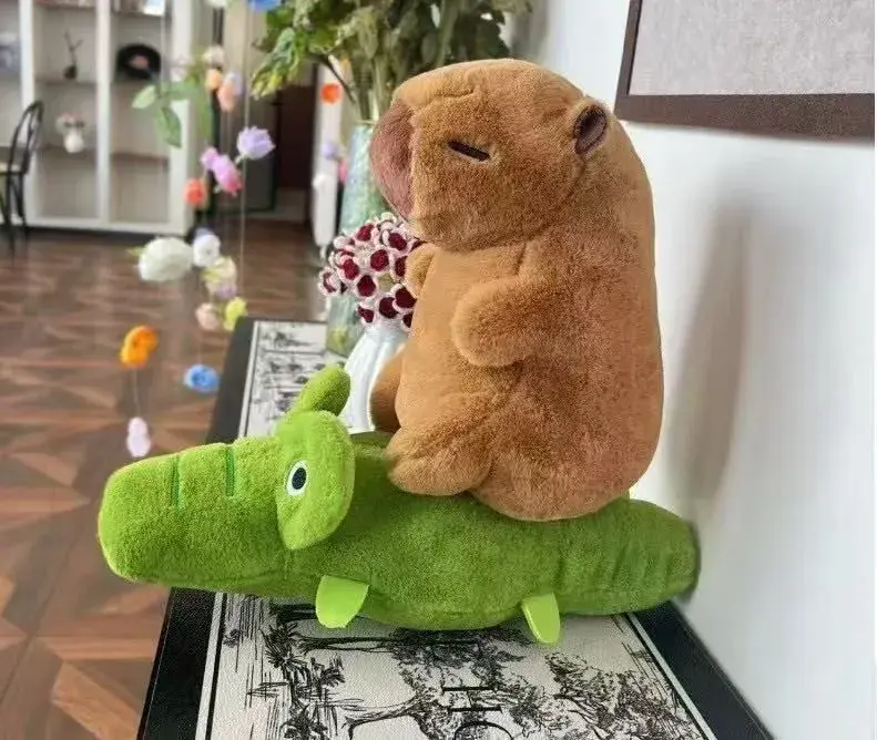 Brelok Maskotka Kapibara na Krokodylu 25cm Pluszowa Miękka