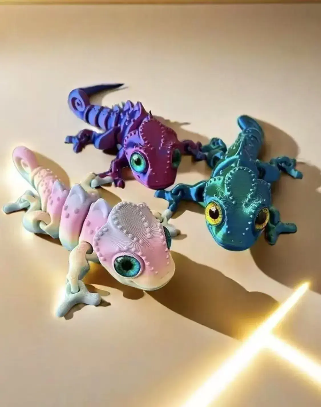 Zabawki 3D Ruchome Jaszczurki Kameleony, 12 szt.