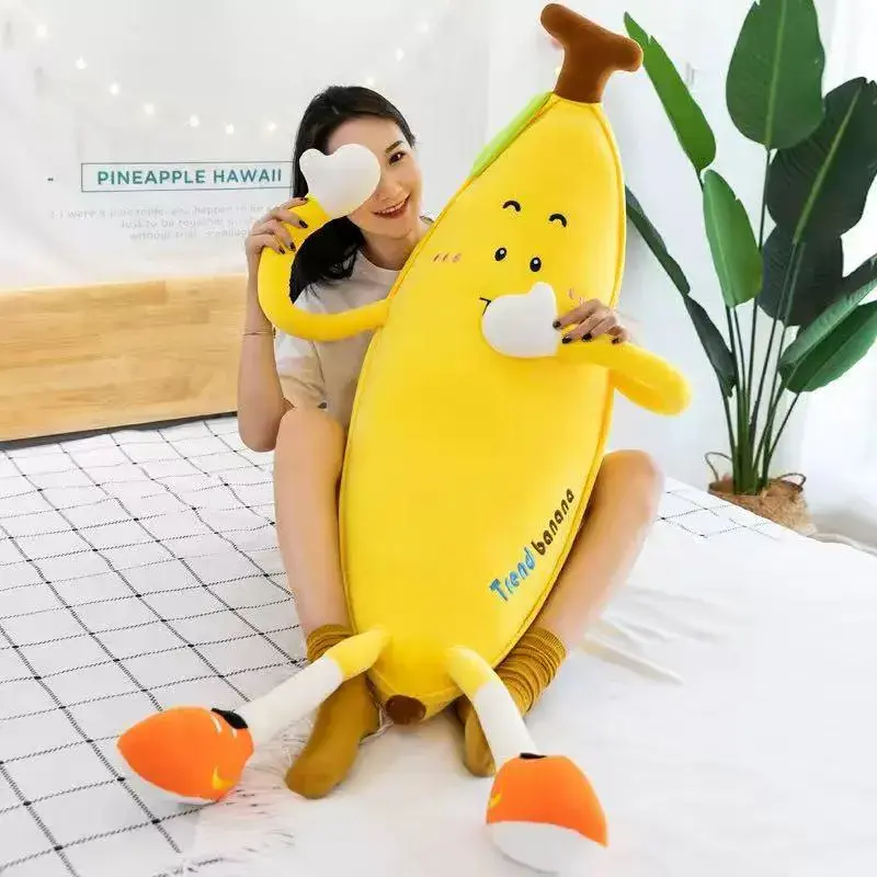 Maskotka Pluszowa Banan 80cm z Rękami i Nogami