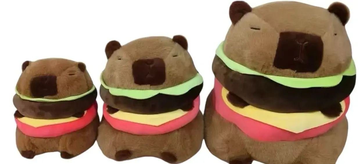 Maskotka Pluszowa Kapibara 40cm - Wzór Hamburger