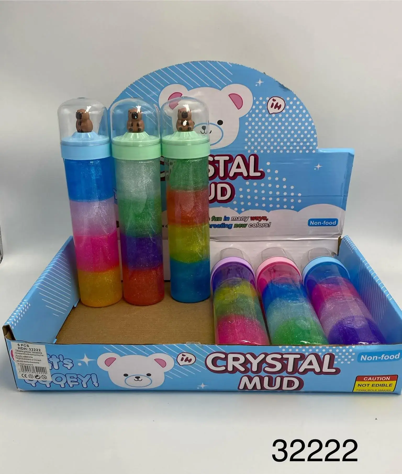 Zabawki Slime Kapibara Crystal Mud Tuba z Figurką 12 szt.