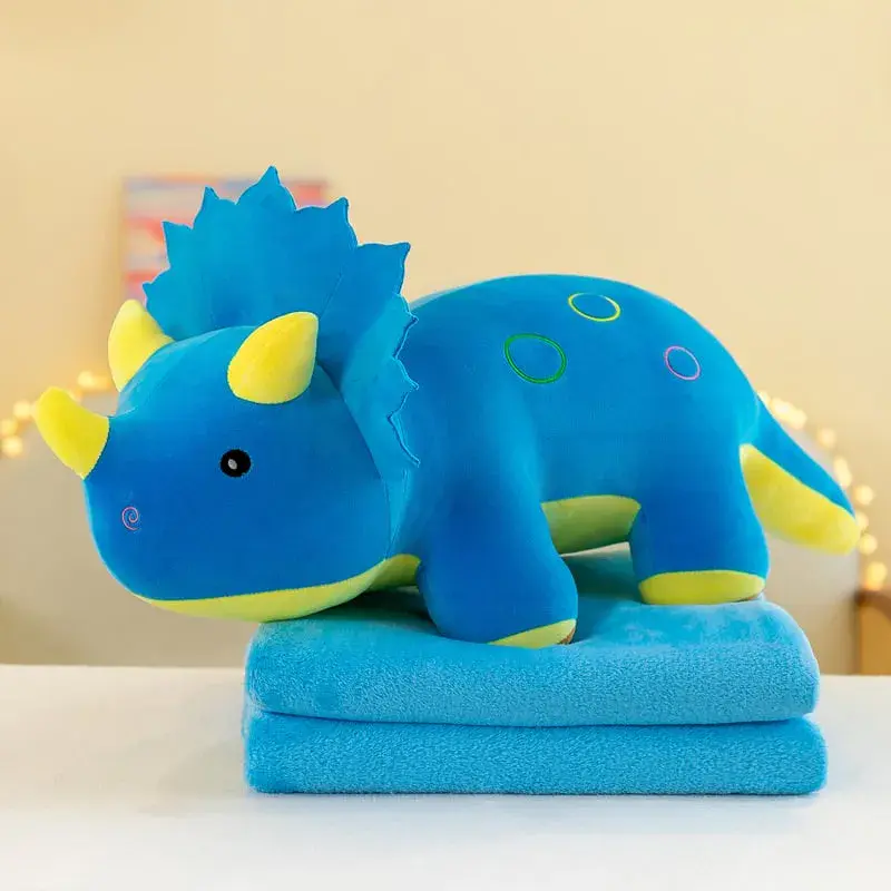 Maskotka na Kocyk Dinozaur Triceratops Niebieski