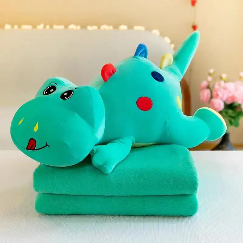 Maskotka na Kocyk Dinozaur Turkusowy, Zestaw 2w1