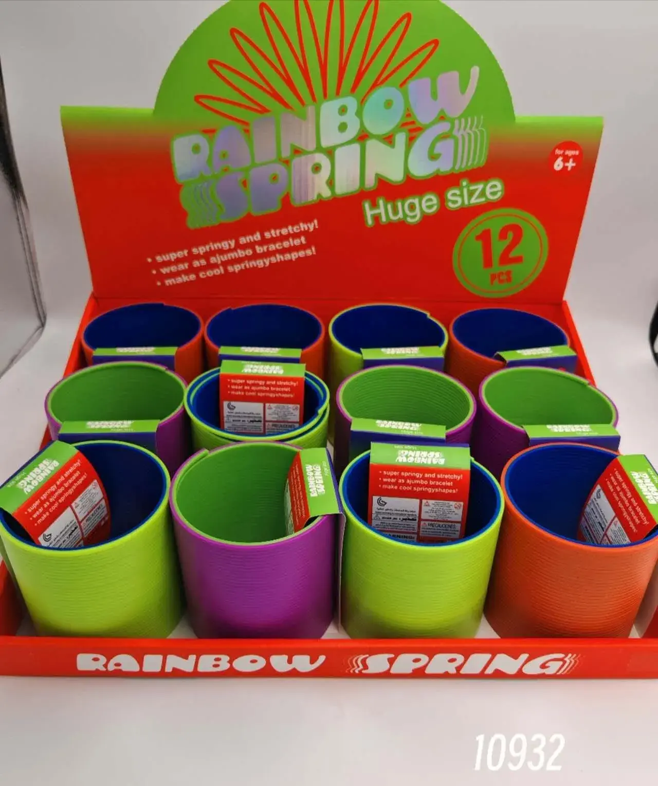 Zabawki Rainbow Spring Huge Size - Duża Sprężyna Neonowa 12 szt.