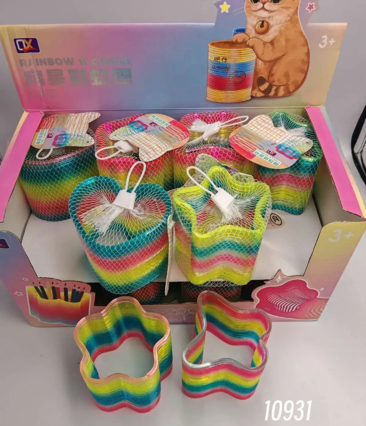 Zabawki Rainbow Spring - Tęczowe Sprężynki Różne Kształty 8 szt.
