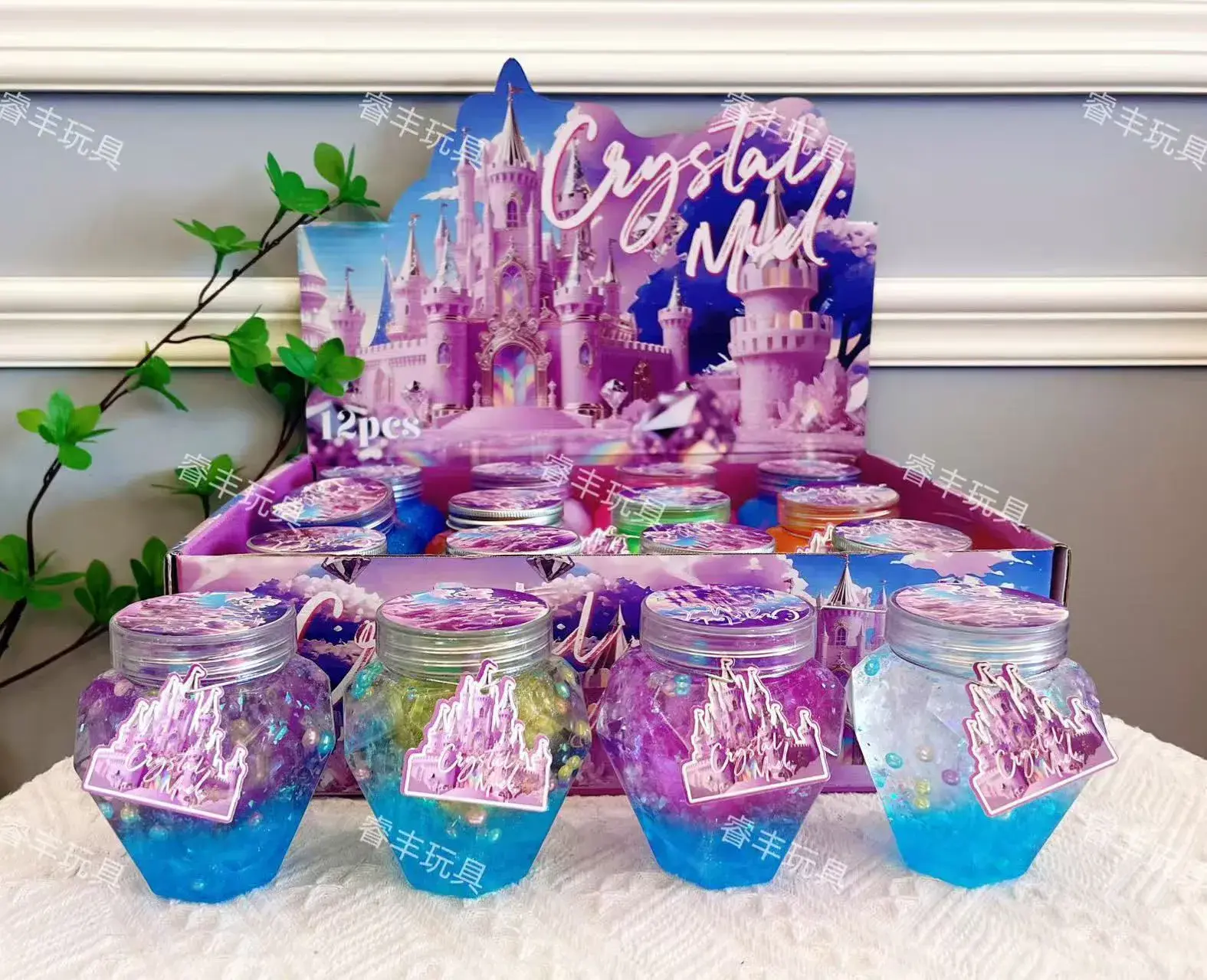Zabawki Slime Crystal Mud Diament 12 szt. - Masa Plastyczna