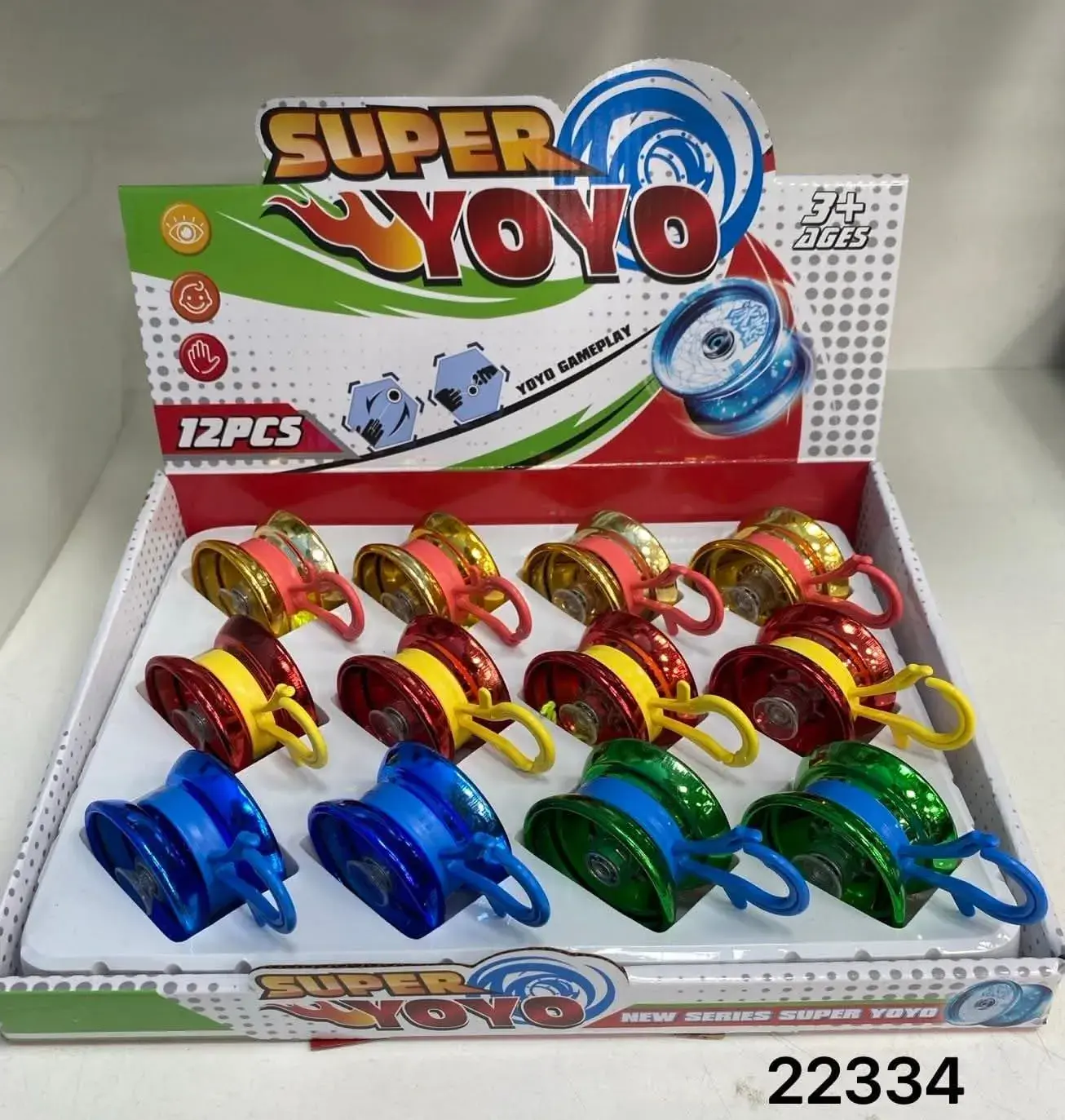 Zabawki Super YOYO metalizowane, zestaw 12 szt, mix kolorów