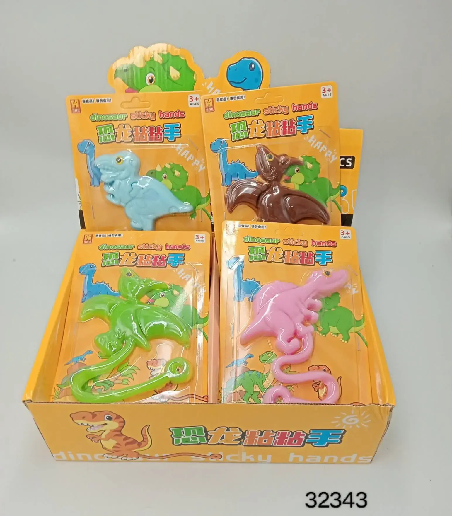 Zabawki Dinosaur Sticky Hand - Lepkie Dinozaury, Zestaw 16 szt.