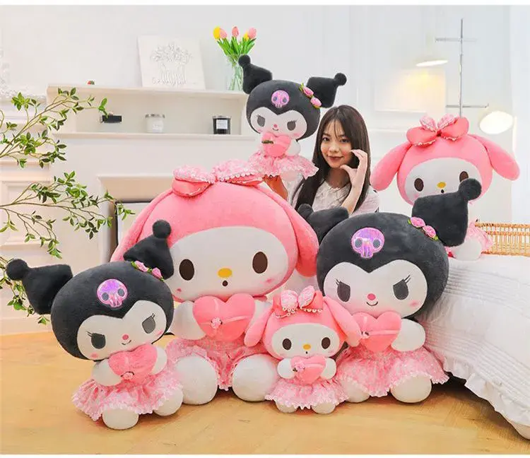 Maskotka Pluszowa Kuromi i My Melody 60cm z Sercem Mix