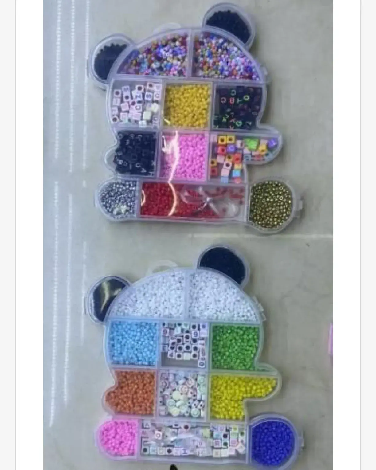 Zestaw koraliki DIY w organizerze Miś, 12 szt.
