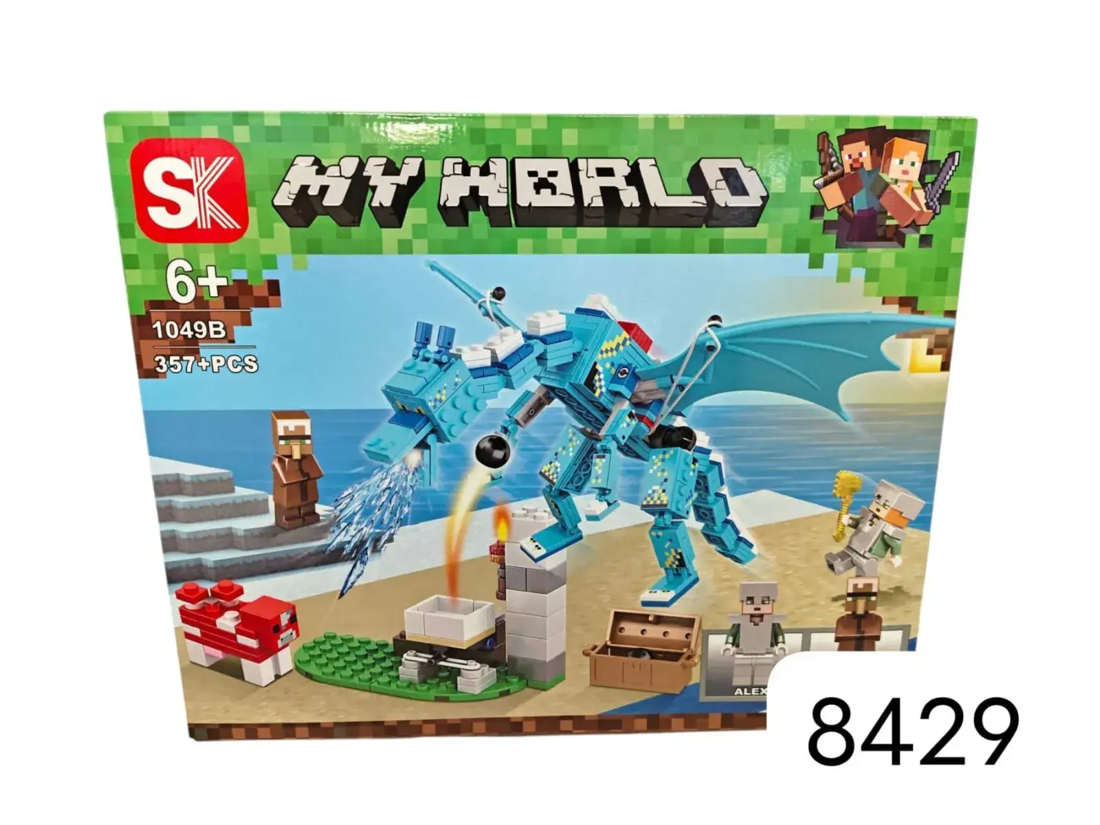 Klocki Minecraft smok 357+PCS 1049B
