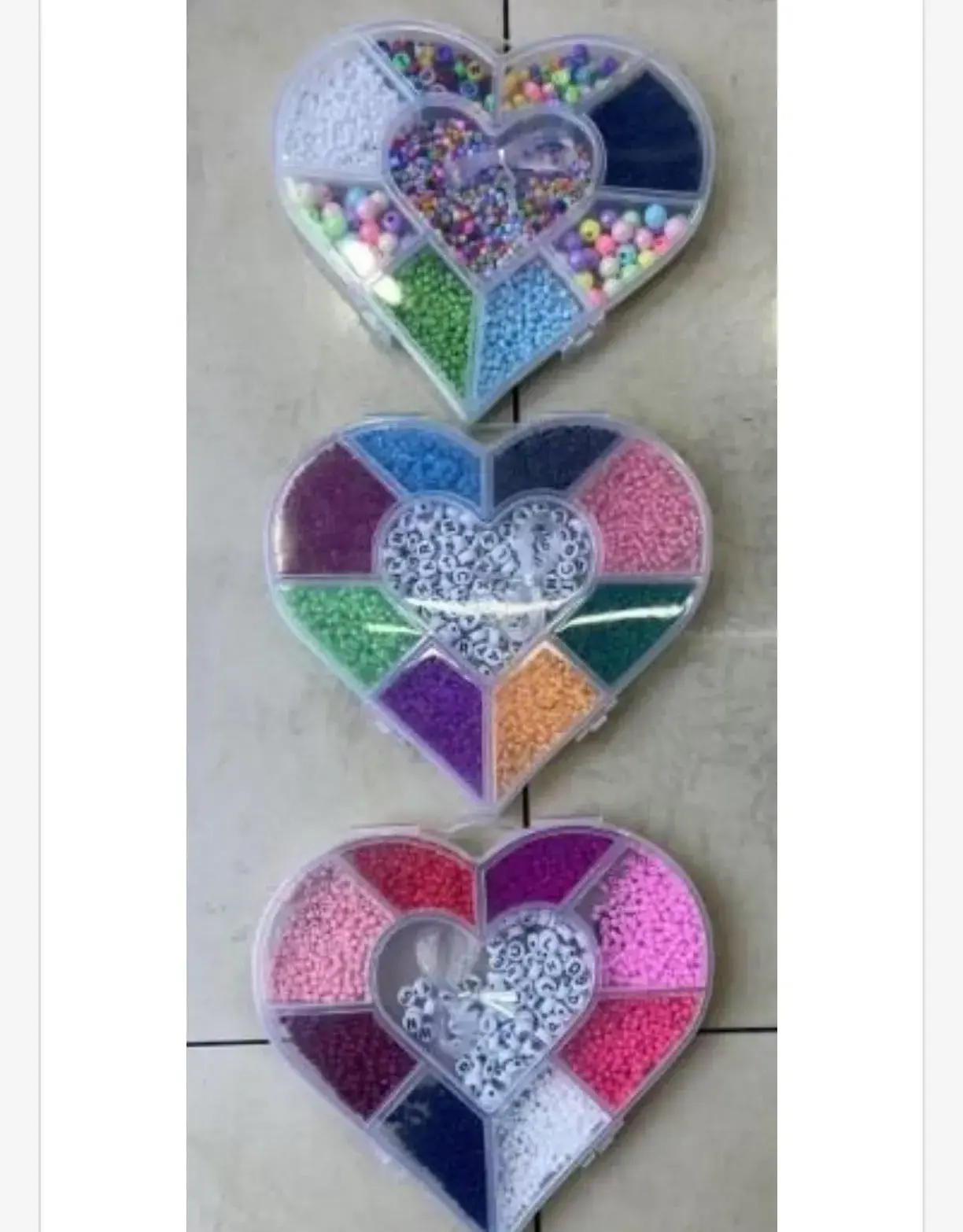 Zestaw koraliki DIY Organizer Serce Mix Kolorów