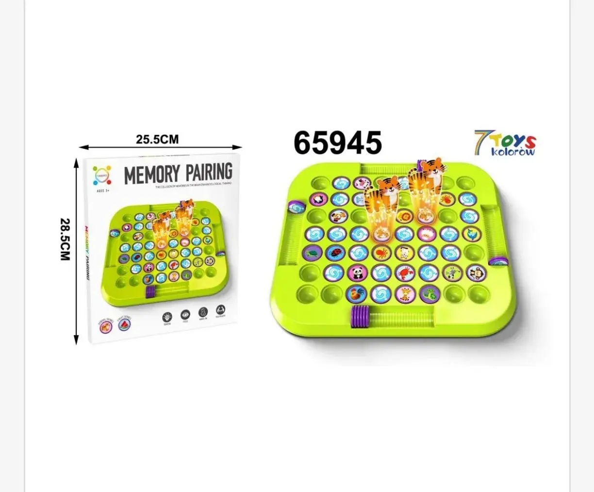 Gra Memory Pairing Logiczna 25.5x28.5cm Zwierzęta 65945