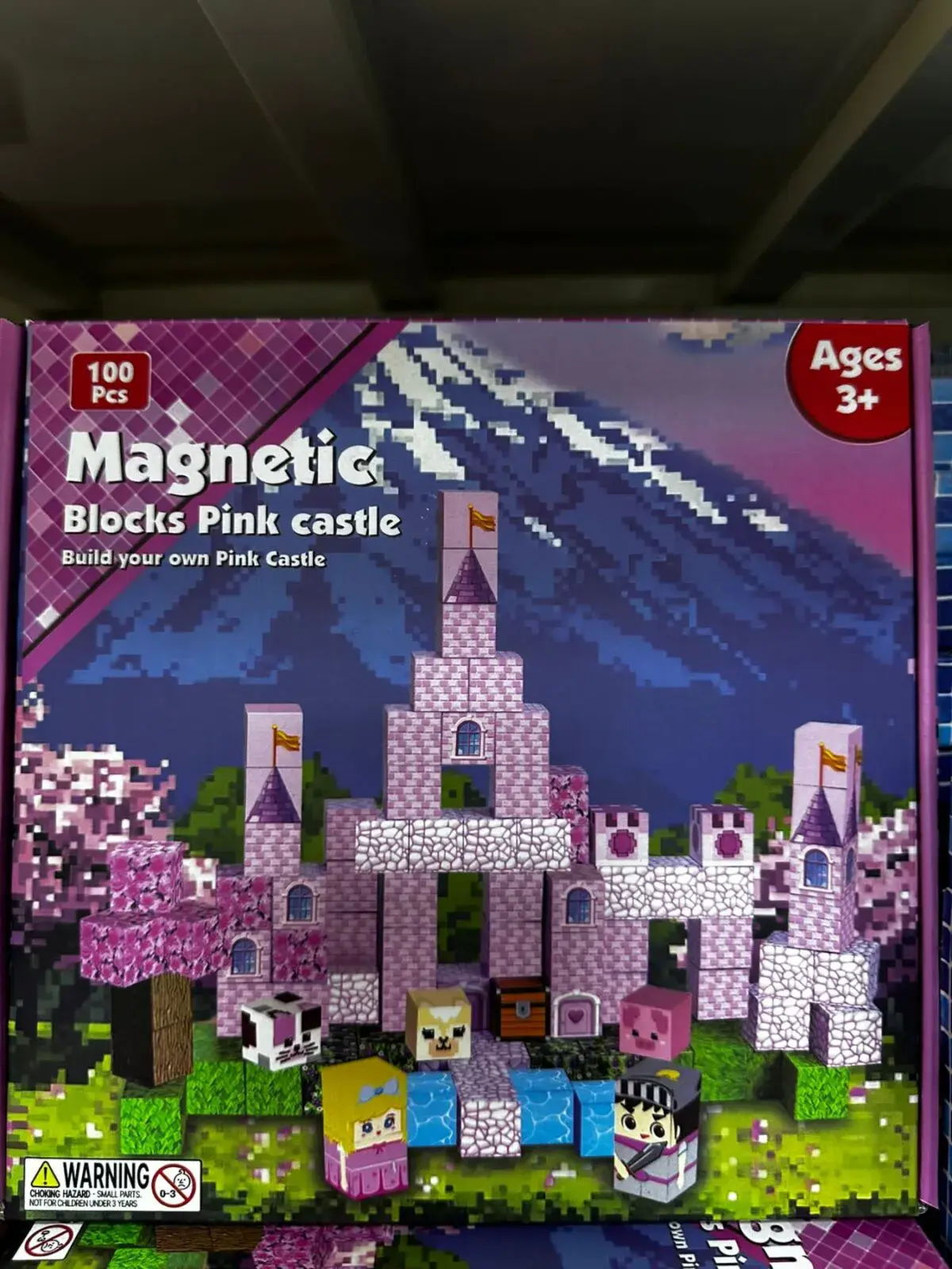 Zabawki Magnetic Blocks Pink Castle 100 el.