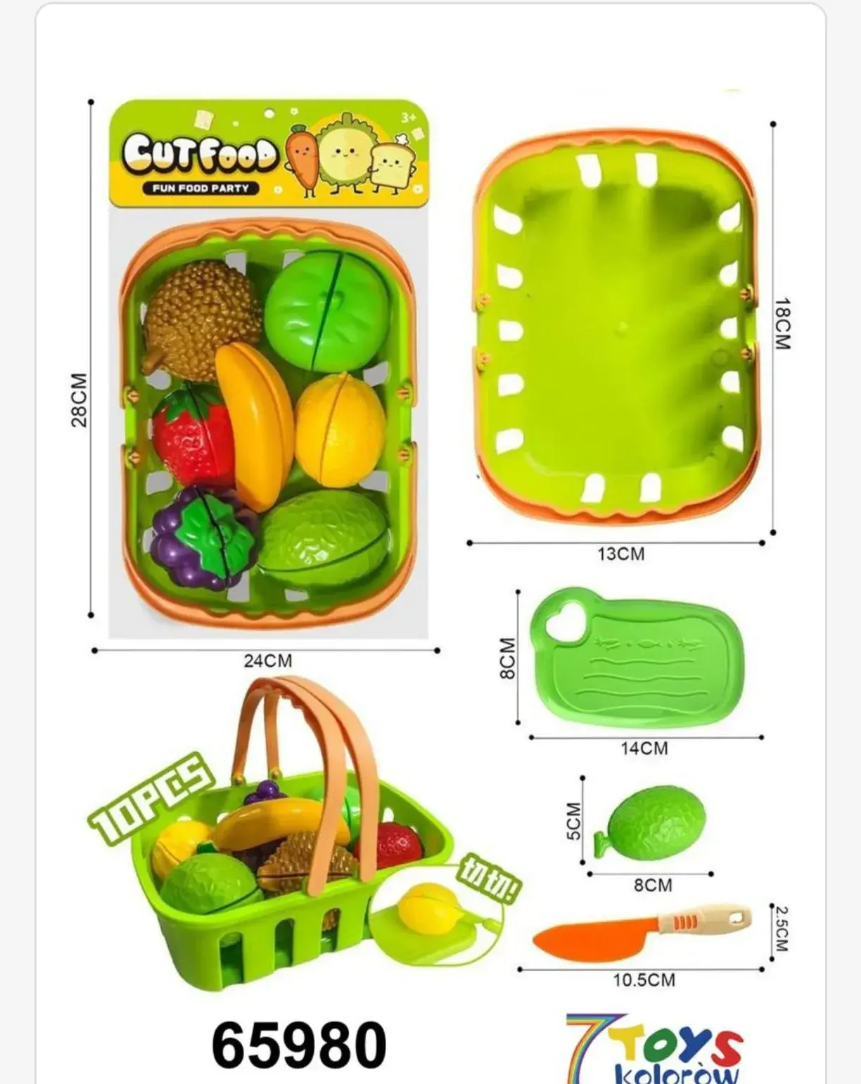 Zestaw Cut Food - Owoce do krojenia w koszyku 10 el. 24x26cm
