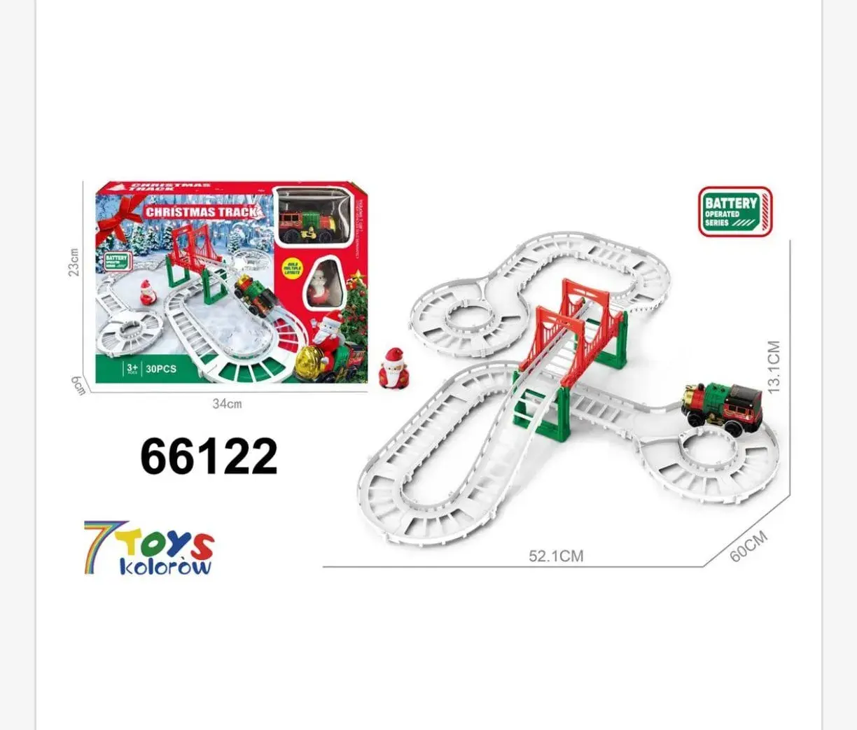 Zabawka Christmas Track Tor Kolejowy Świąteczny 52x60cm