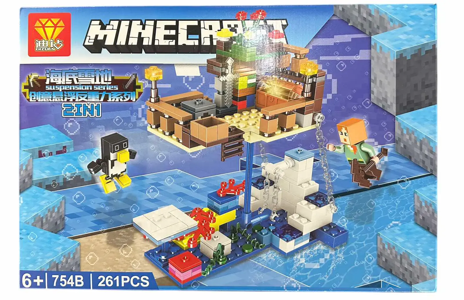Zabawki Magnetic Building Block Minecraft 261PCS 38x6x26cm