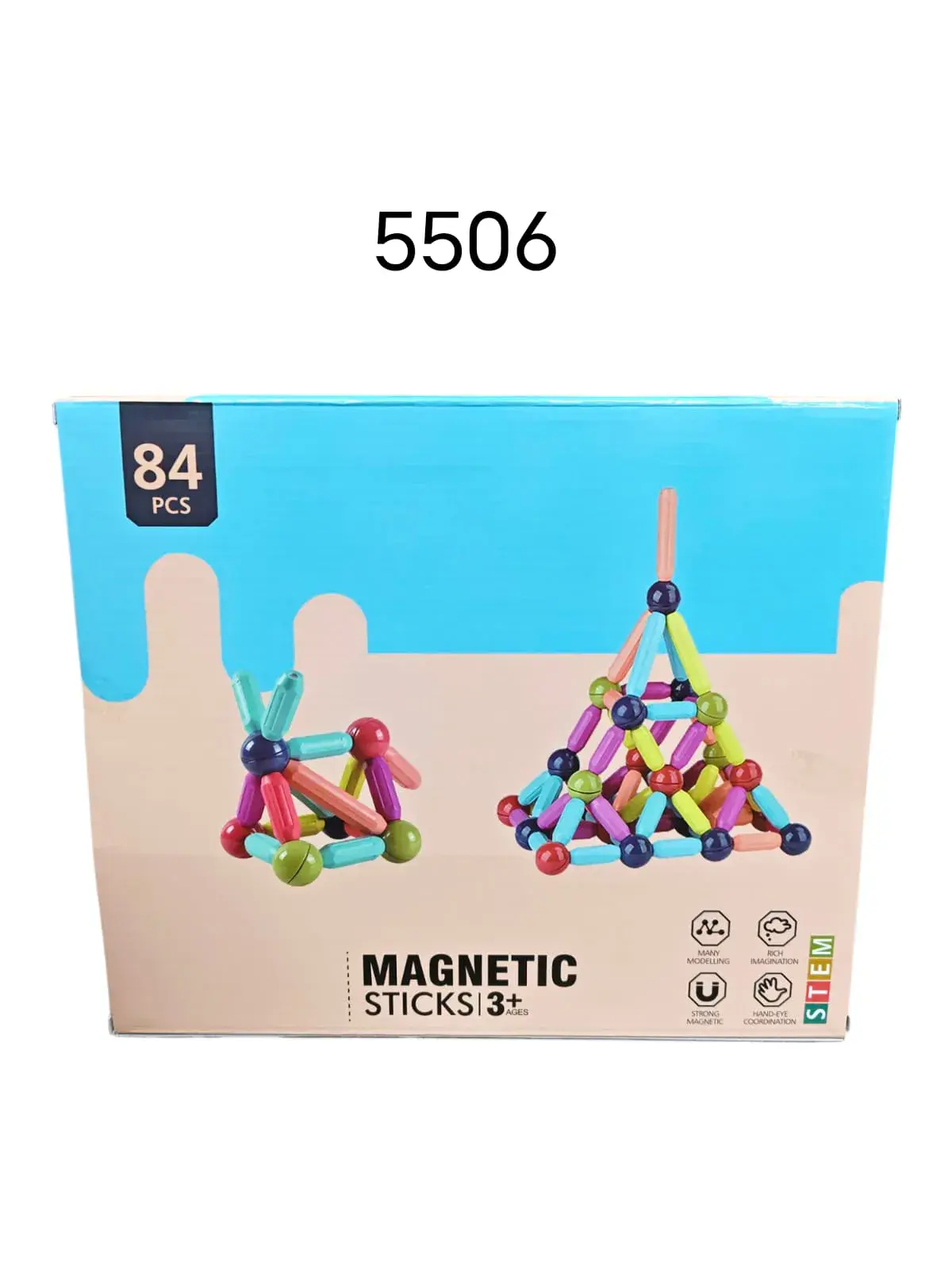 Zabawki Magnetyczne 84PCS Magnetic Sticks 5506