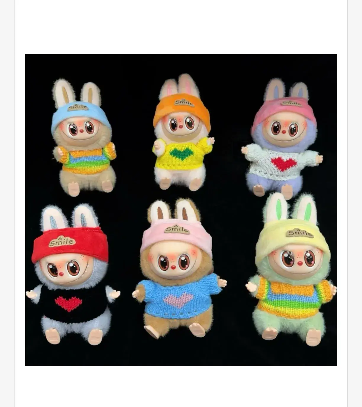 Labubu - Pluszowe Figurki Króliki w Sweterkach, 12 szt