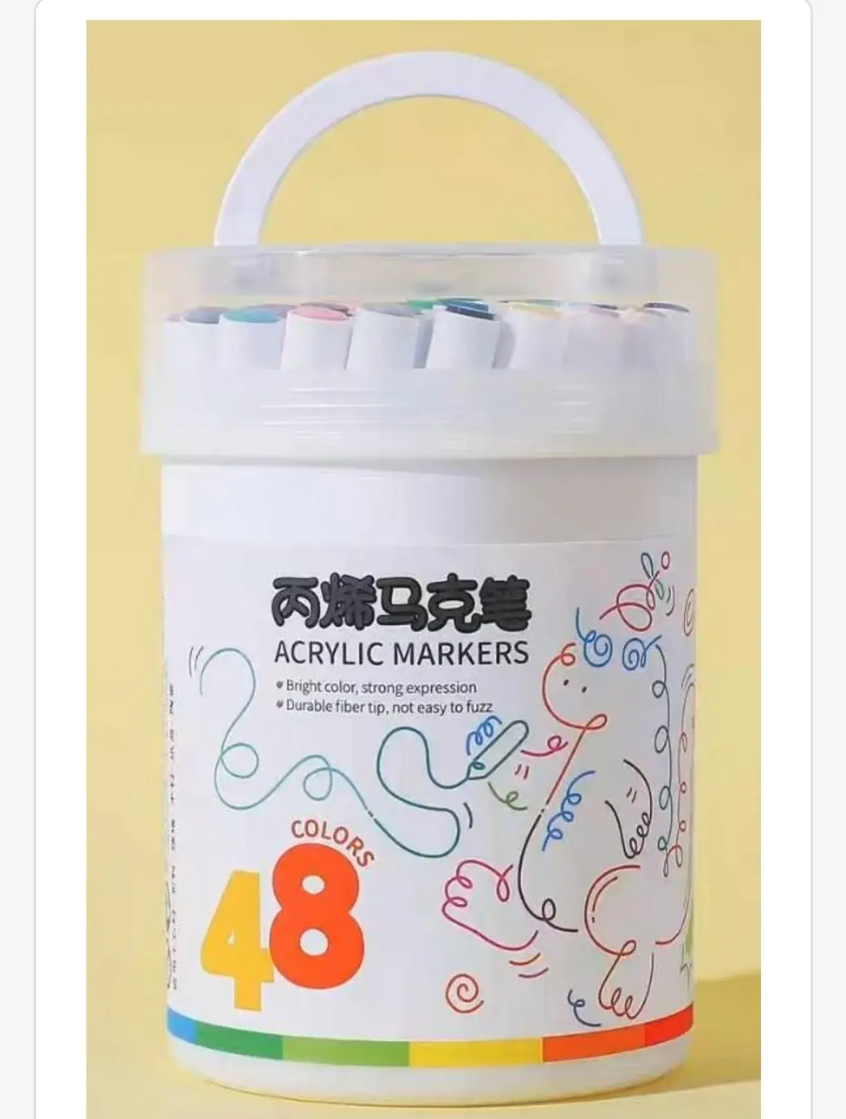 Akrylic Markers 48 Kolorów - Zestaw w Wiaderku z Rączką