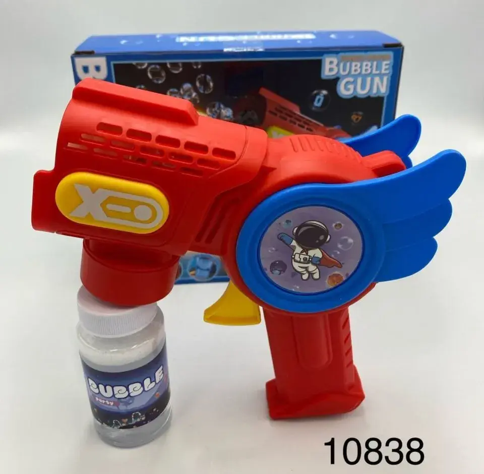 Pistolety Bubble Gun do baniek, motyw astronauty i skrzydła, 12szt