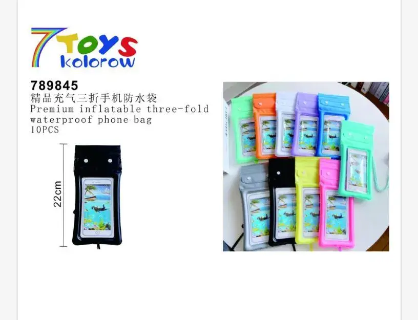 Wodoodporna Torba na Telefon 3-Fold 22x16cm Mix Kolorów
