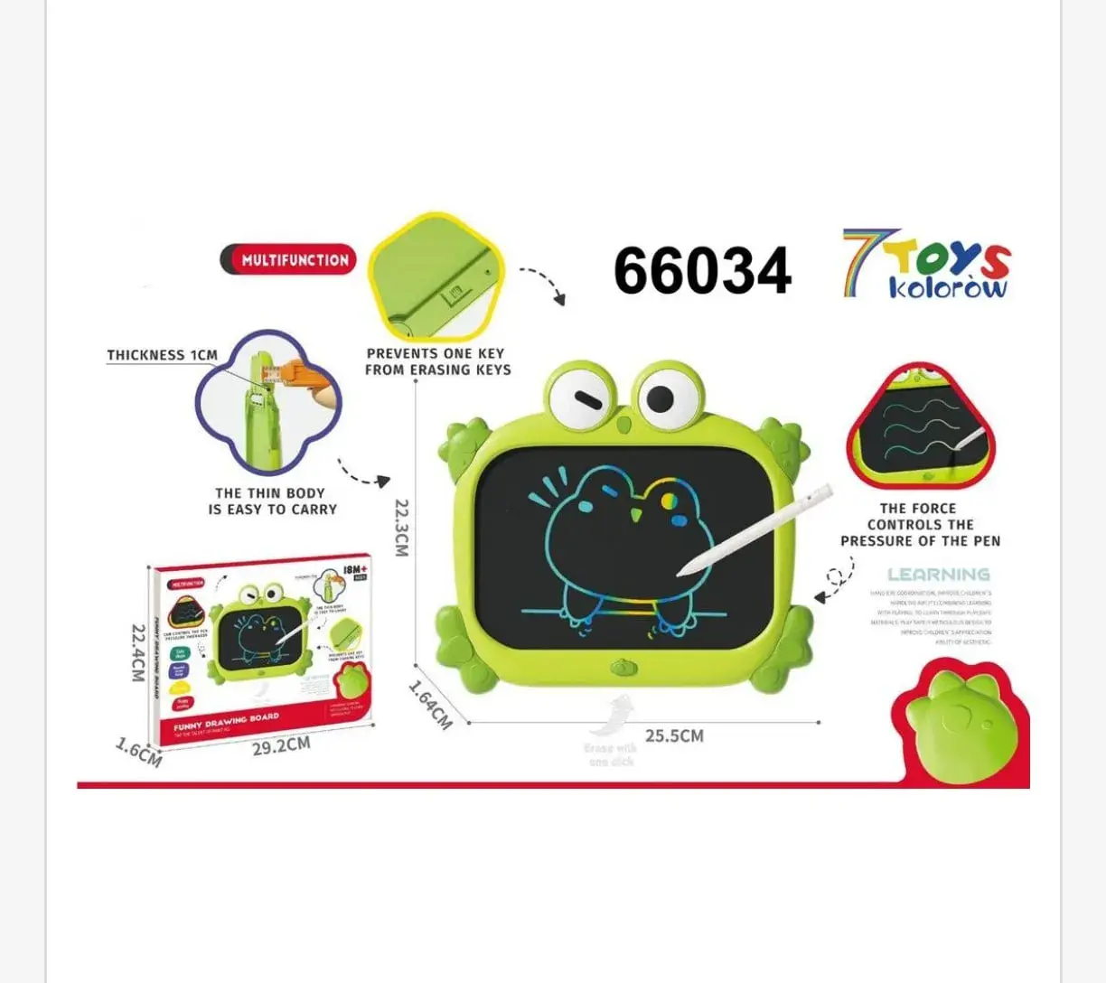 Tablica LCD do Rysowania Żaba 25,5cm 66034 7Toys