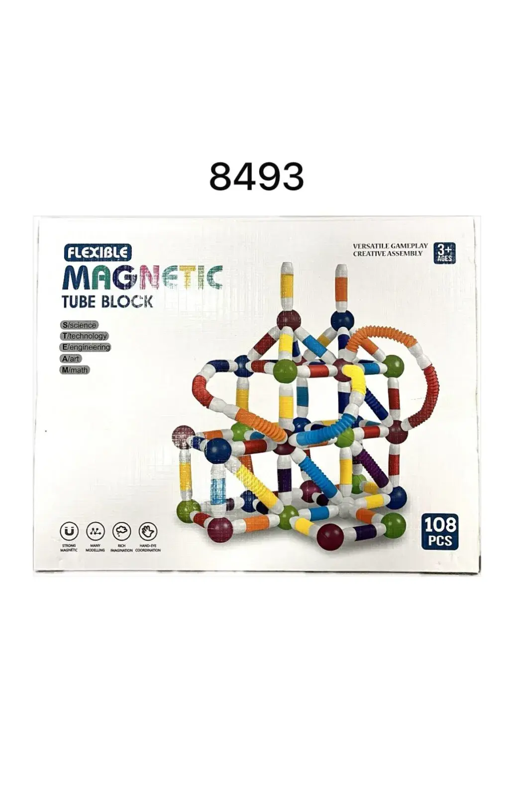 Zabawki Magnetyczne Flexible Tube Block 108PCS