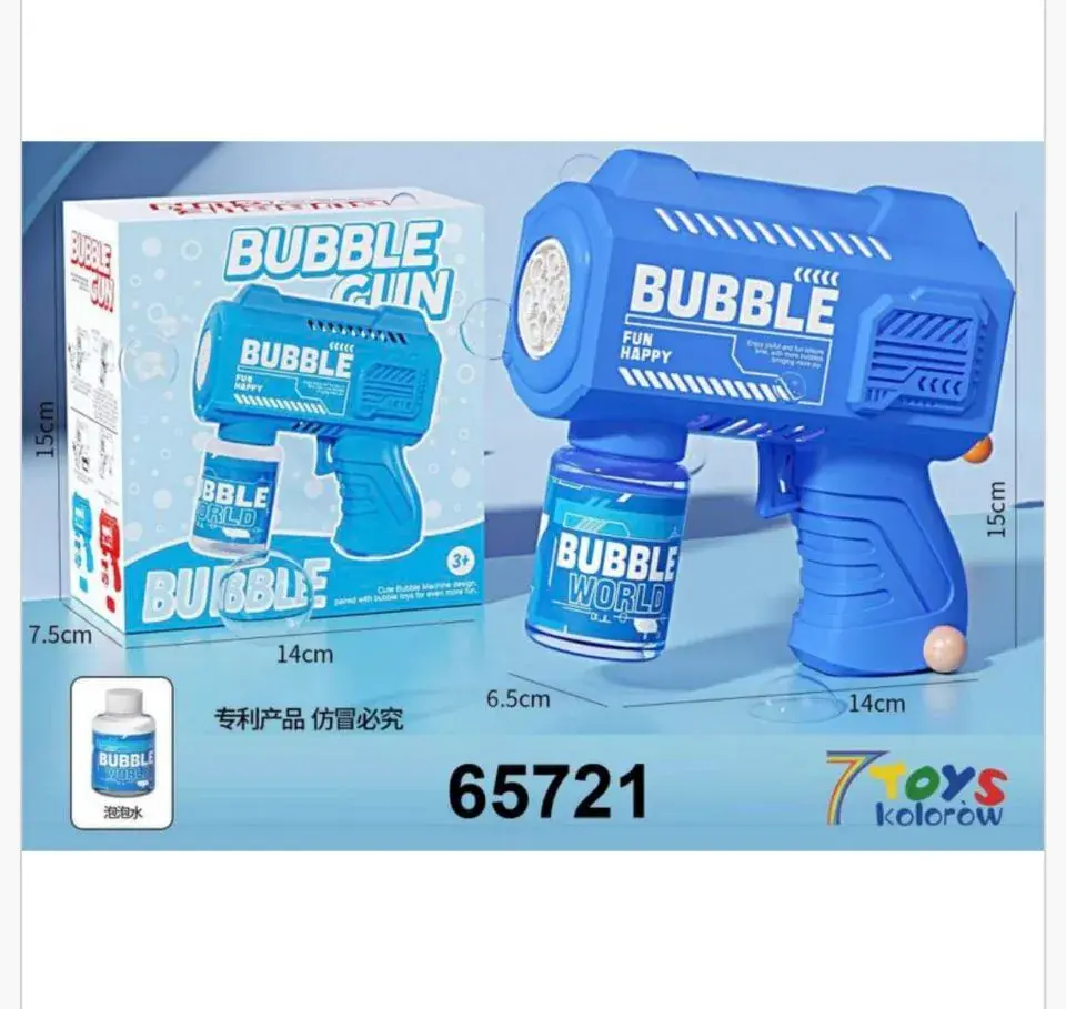 Pistolety Bańki Mydlane Bubble Gun 15x14cm Niebieski