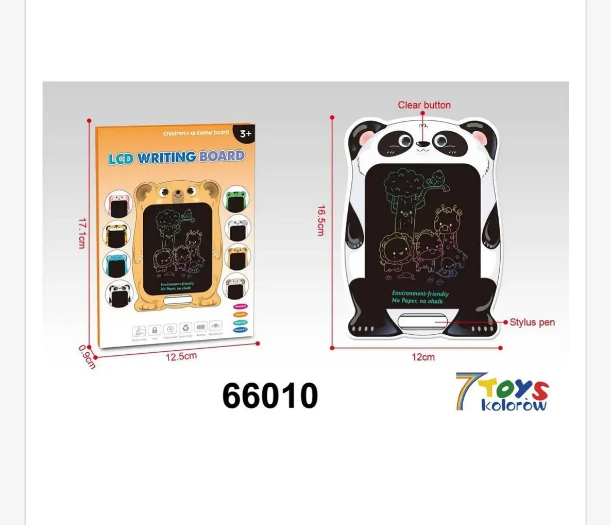 Tablica do Rysowania LCD Znikopis Panda 16,5x12cm 7 TOYS