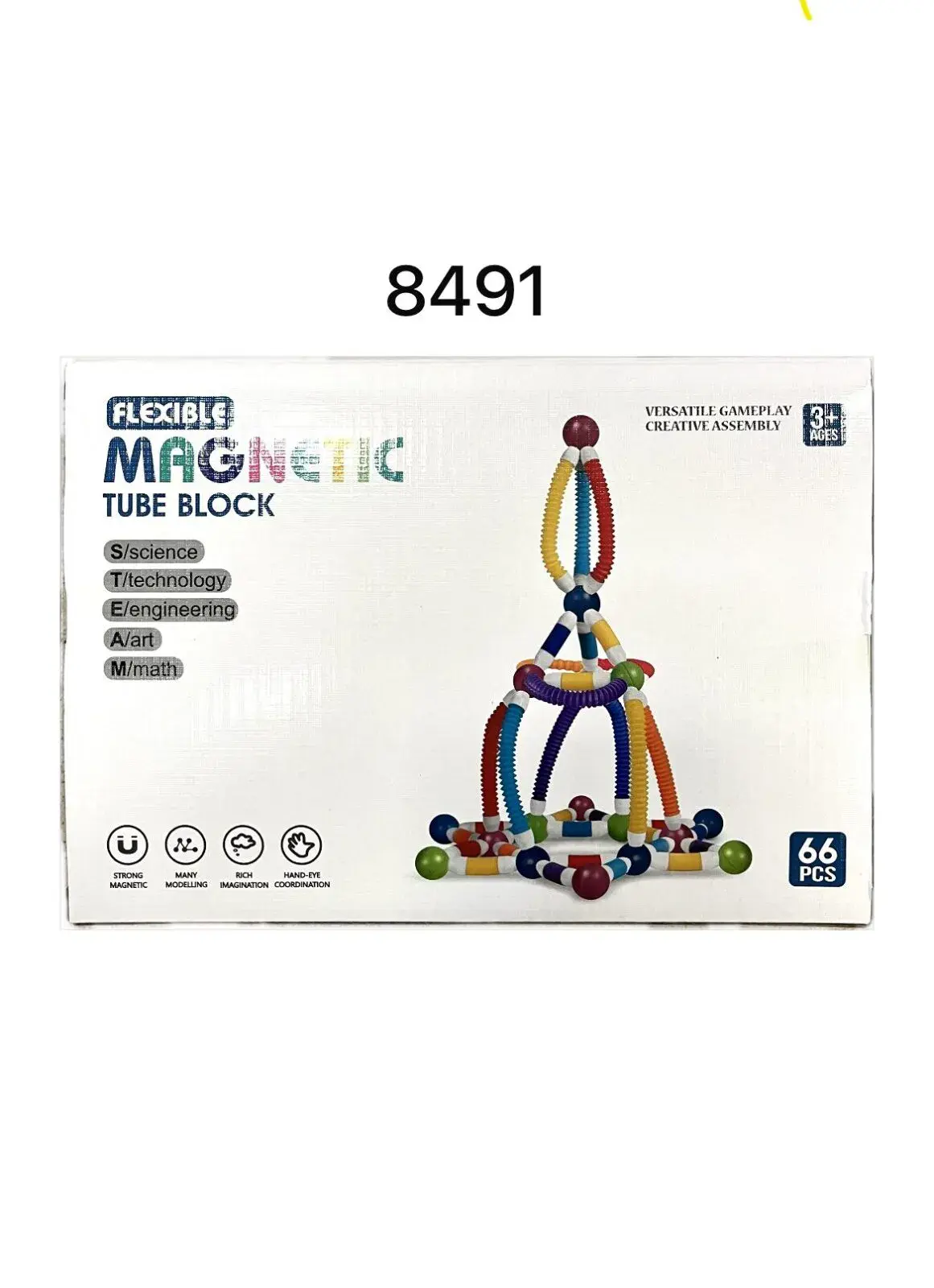 Zabawki Magnetyczne Flexible Magnetic Tube Block 66PCS 8491
