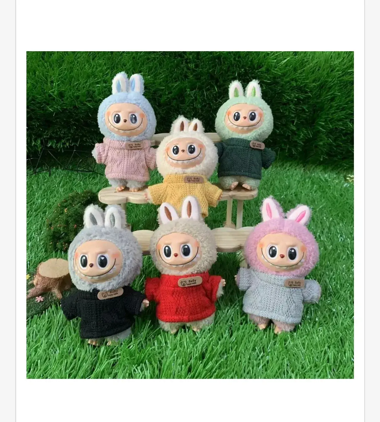 Figurka Labubu pluszowa w sweterku mix 12 szt.