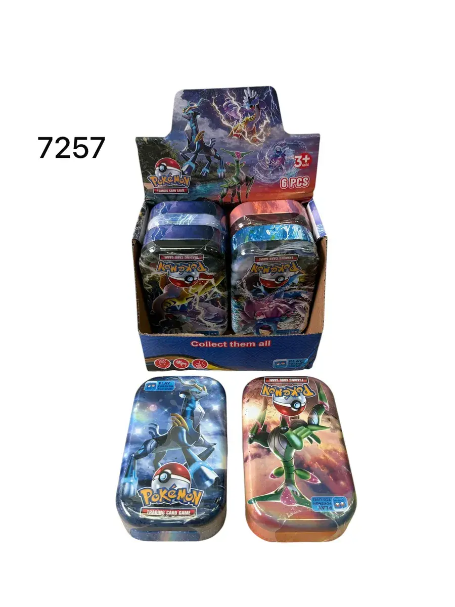 Metalowe Pudełka na Karty Pokemon Zestaw Kolekcjonerski 6 sztuk
