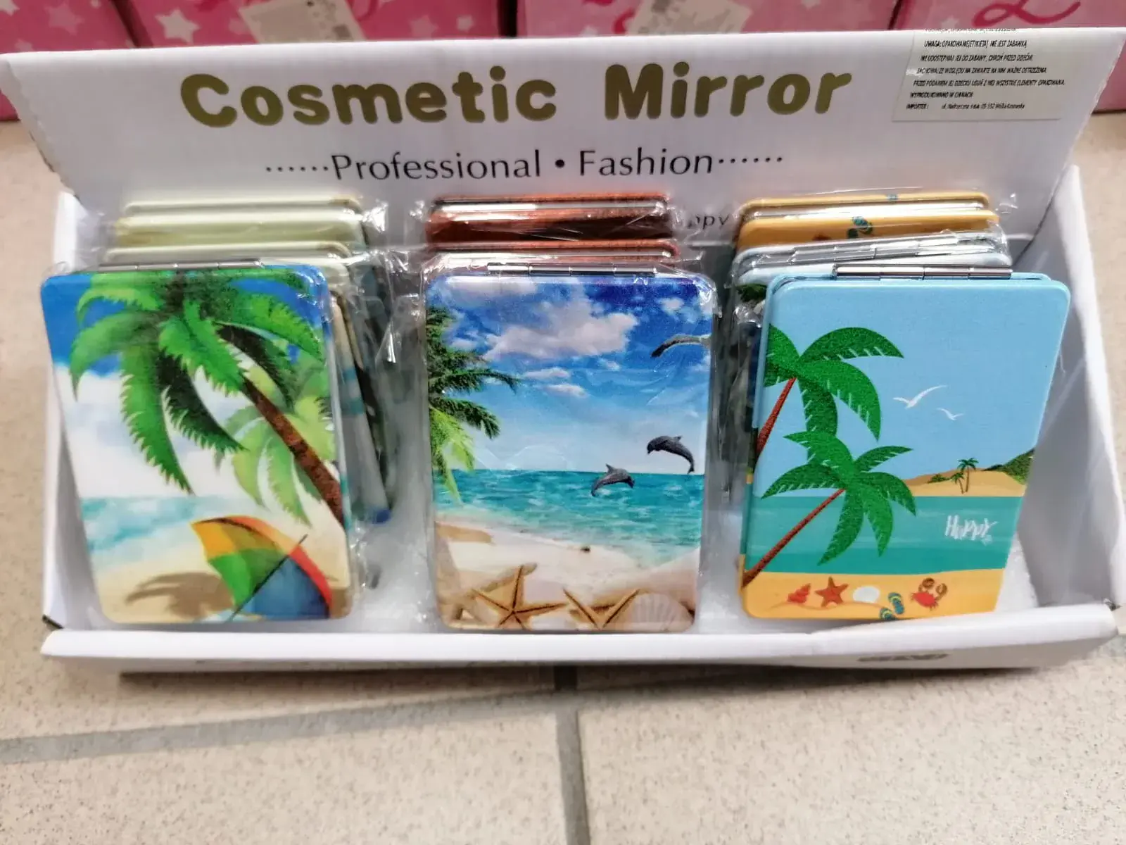 Lusterko Kosmetyczne Cosmetic Mirror Motyw Tropikalny