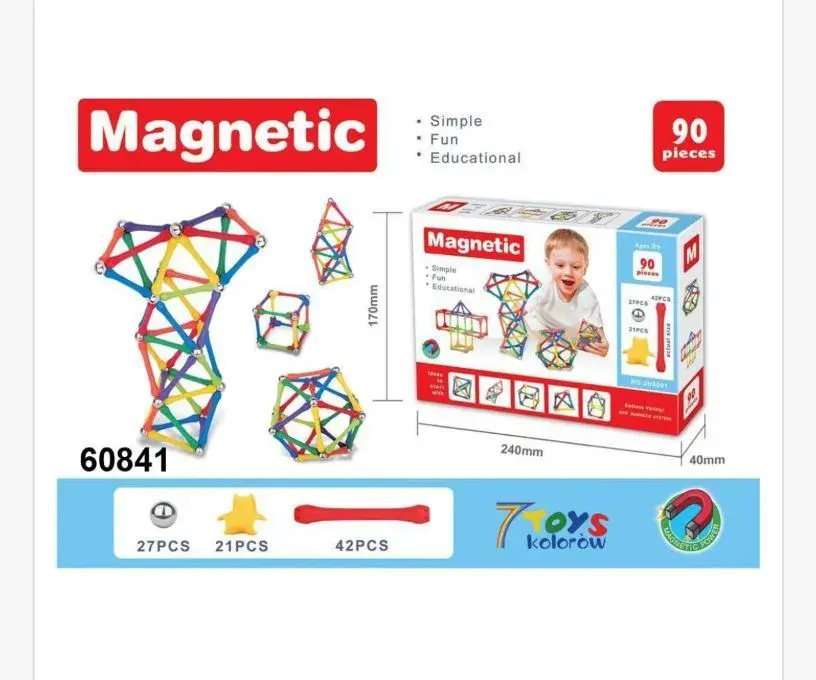Zabawki Magnetyczne 90 elementów Magnetic 60841