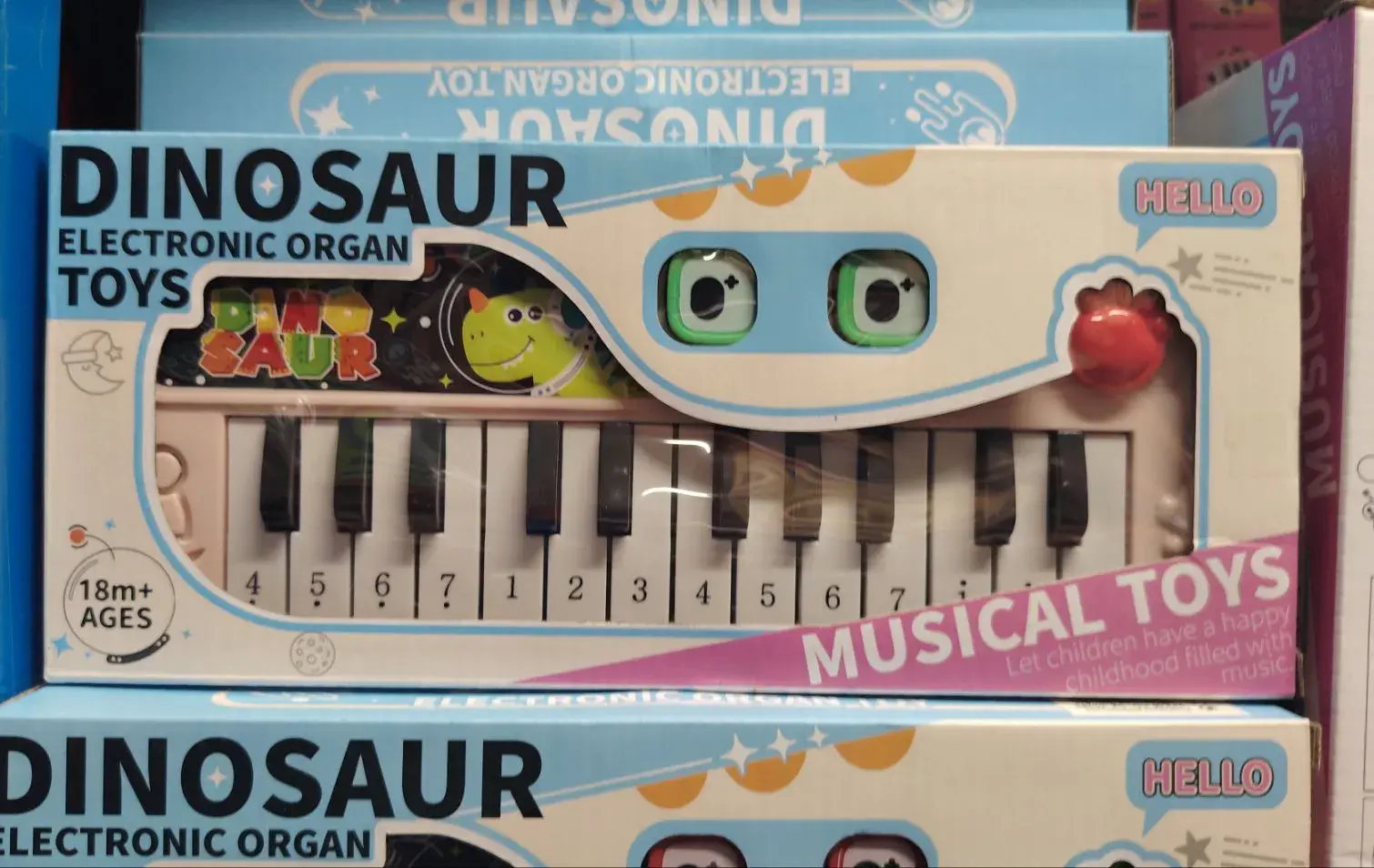 Elektroniczny organ dinozaur 18m+ zabawka muzyczna