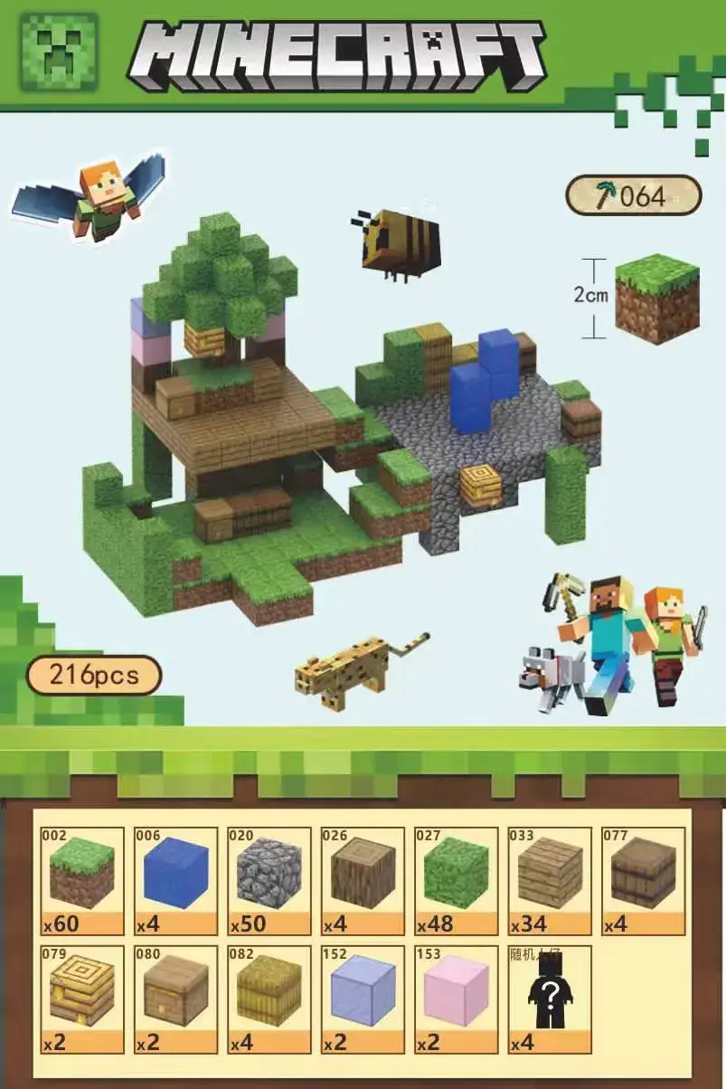 Zestaw klocków magnetycznych Minecraft 216 elementów