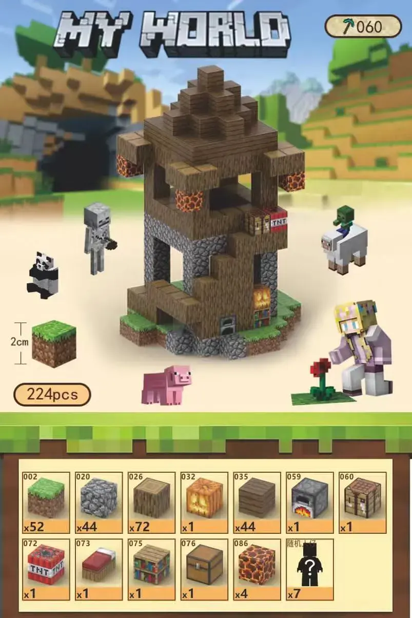 Zestaw Klocków Magnetycznych Minecraft My World 224 pcs