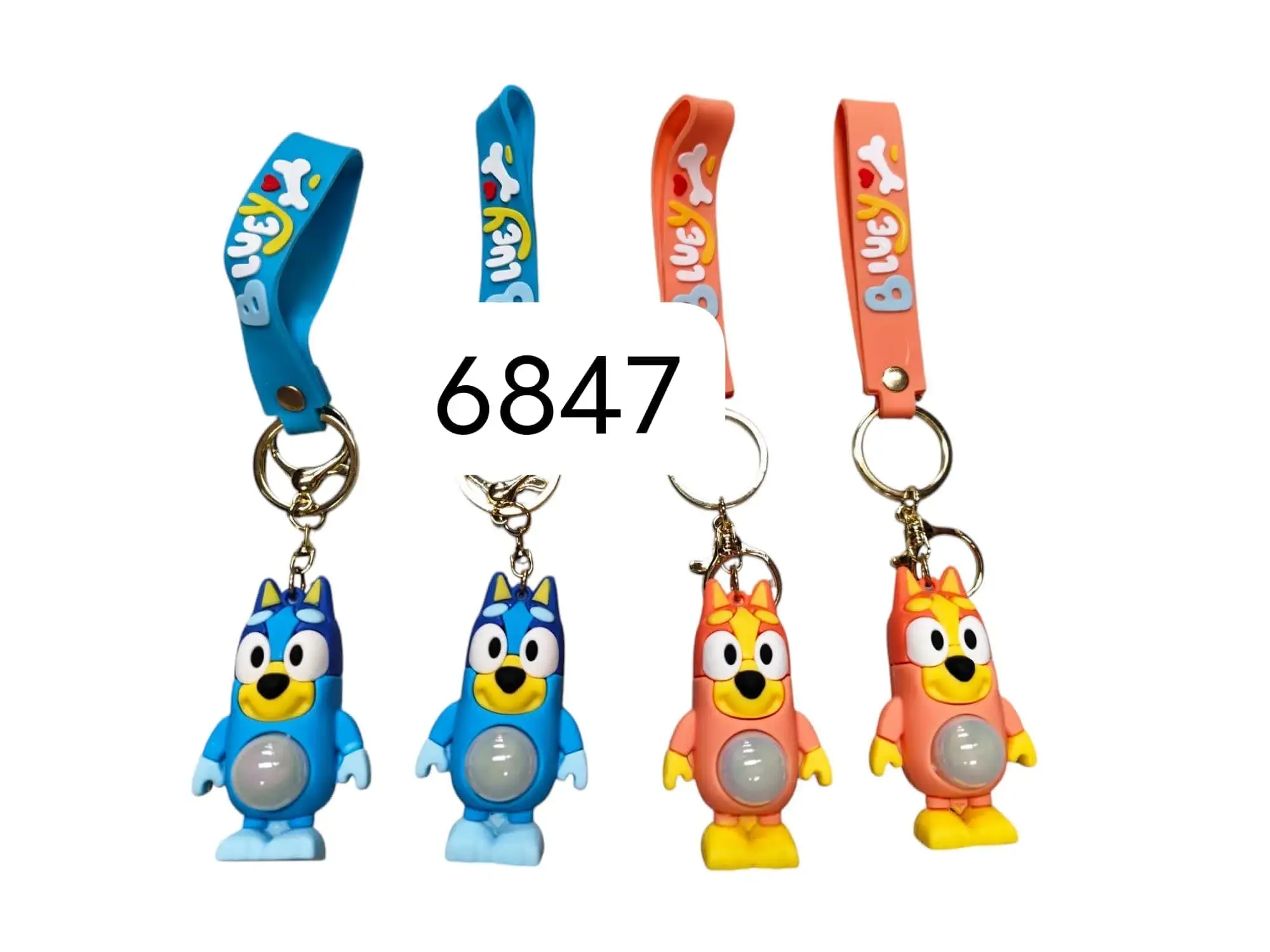 Breloki do Kluczy Bluey LED - Figurki z Paskiem, 24 szt.