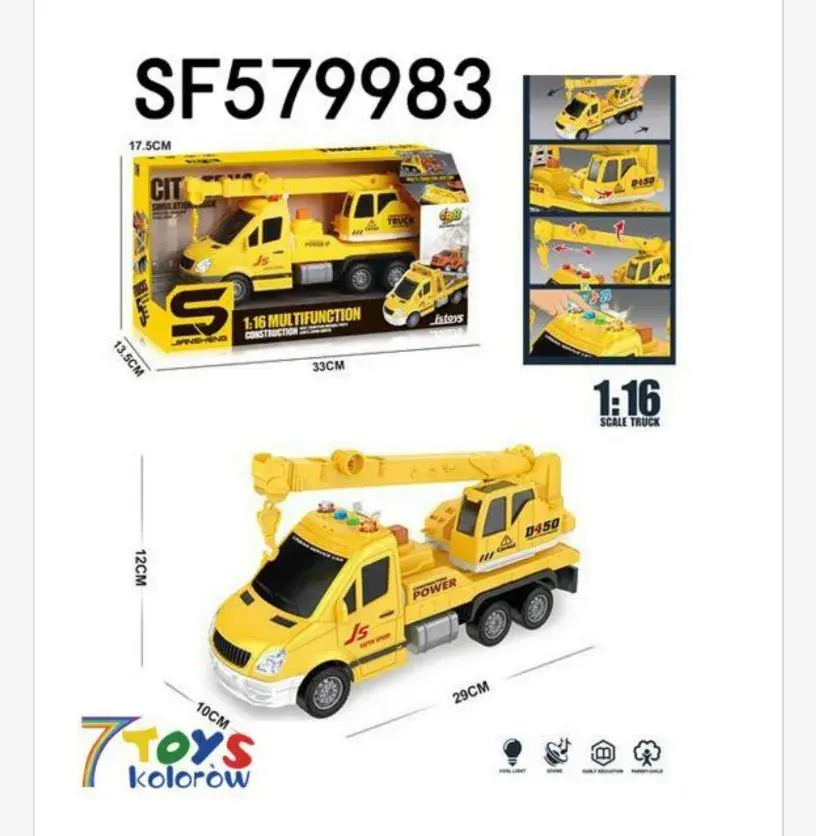 Żółty dźwig samochodowy 1:16 z 5 funkcjami SF579983