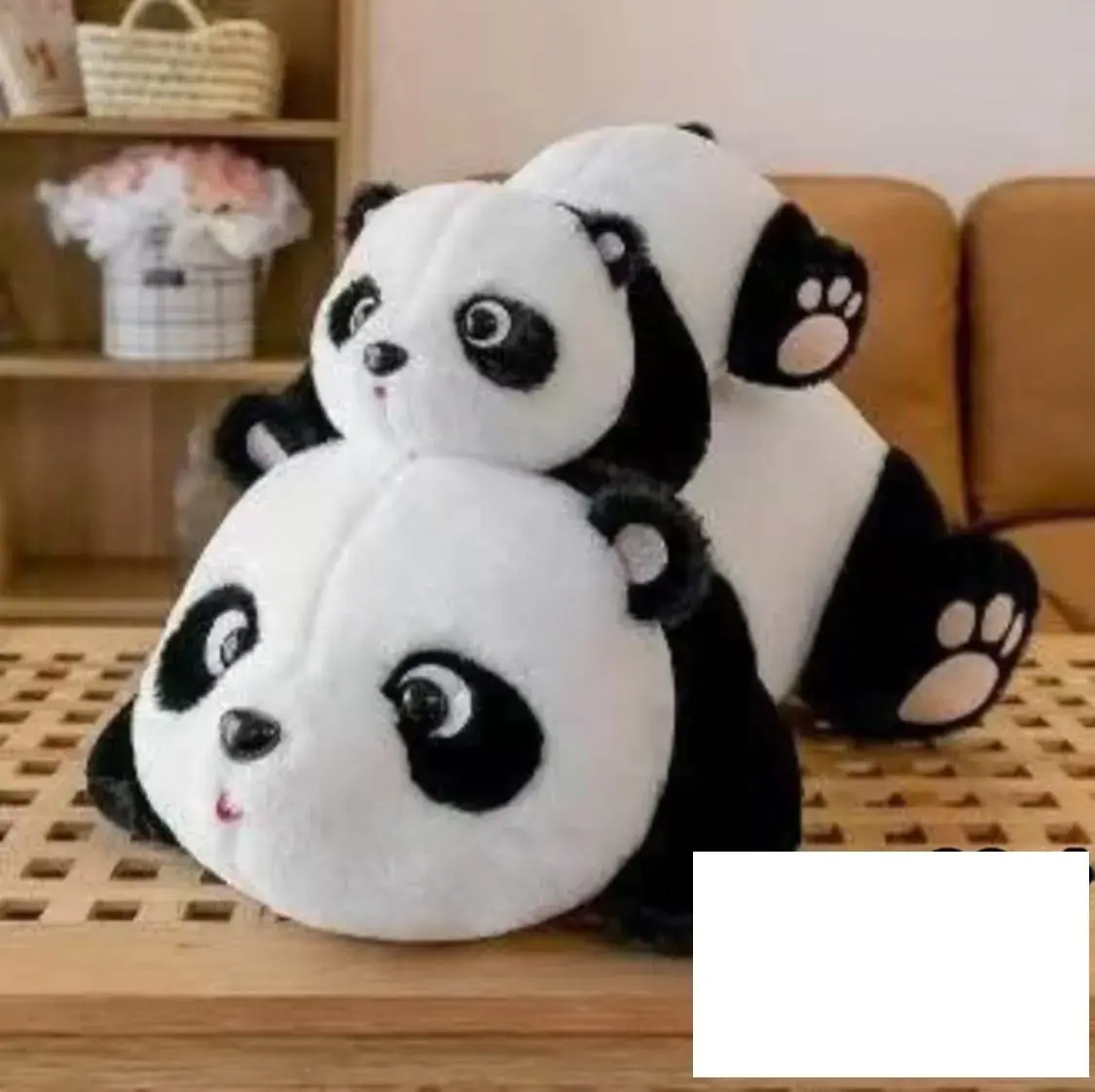 Maskotka Pluszowa Panda Leżąca Czarno-Biała 30cm