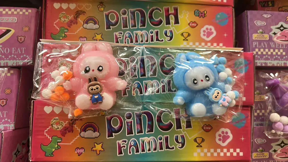 Pinch Family Różowy i Niebieski Króliczek Antystresowy 2 szt