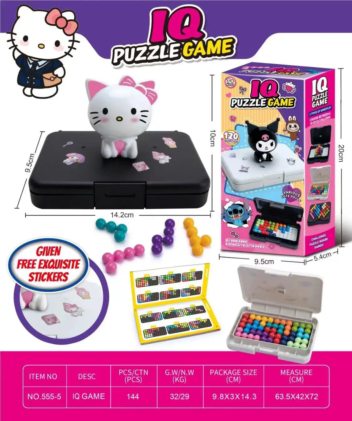 IQ Puzzle Game Zabawka Logiczna z Naklejkami