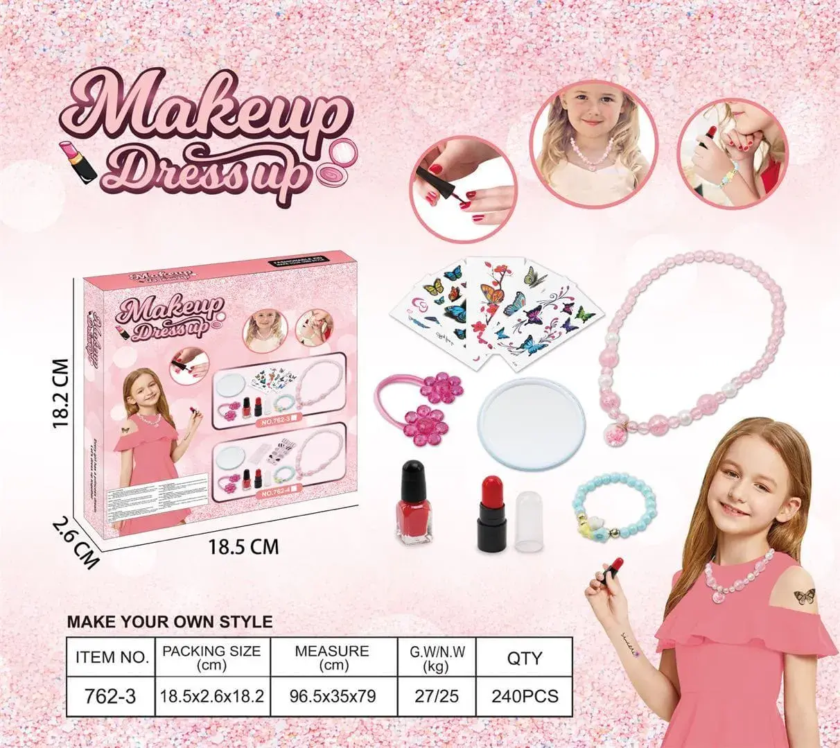 Zabawka kosmetyczka Makeup Dress Up 18.5 cm