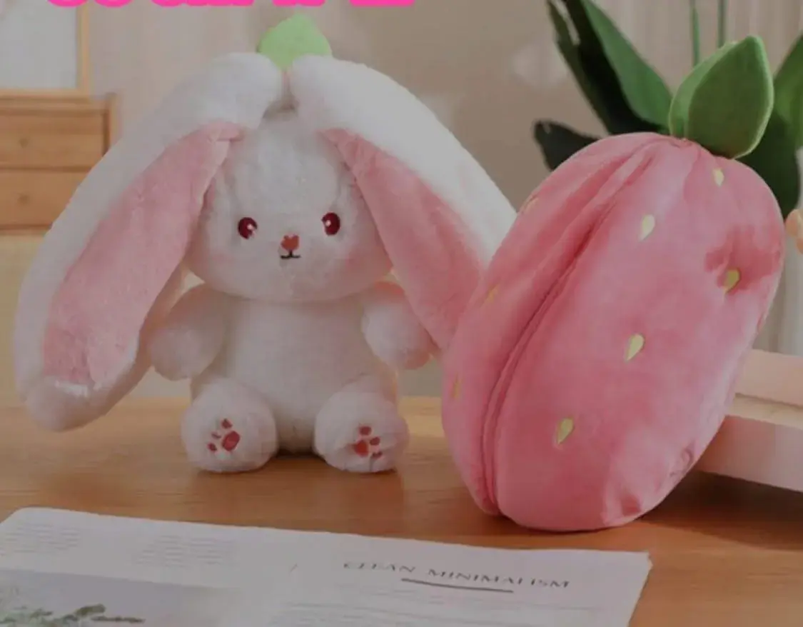 Maskotka Pluszowa Królik w Truskawce 35cm - Zamykana na Zamek
