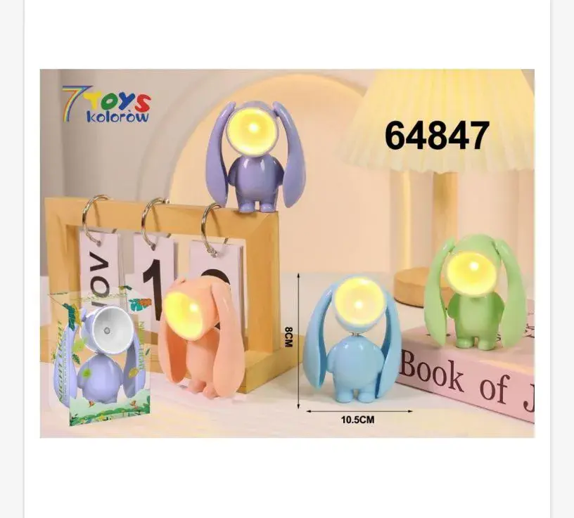 Lampki nocne LED króliczki kolorowe 10 cm